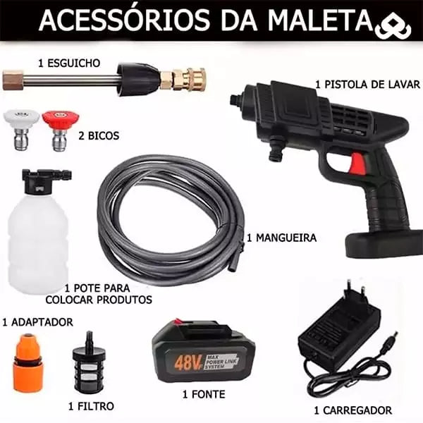 Lavadora de Alta Pressão Portátil Sem Fios PowerWash™ + Mangueira de 5M Grátis