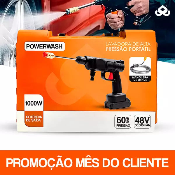 Lavadora de Alta Pressão Portátil Sem Fios PowerWash™ + Mangueira de 5M Grátis