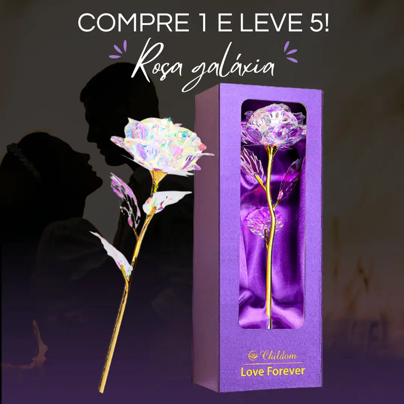 Rosa Galáxia Banhada a Ouro - Compre 1 Leve 5 [PROMOÇÃO ESPECIAL] - Fazio